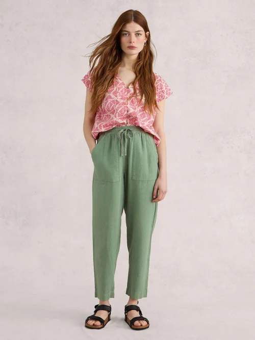 Elle Hose aus Leinenmischung - Mid Green - 38/R Bild 2