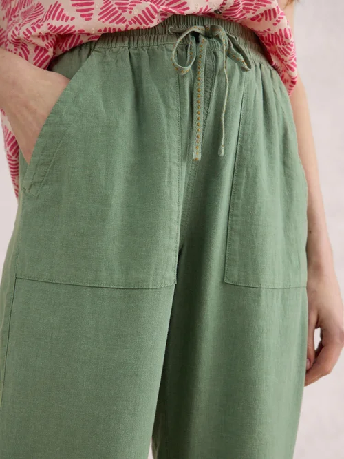 Elle Hose aus Leinenmischung - Mid Green - 38/R Bild 3