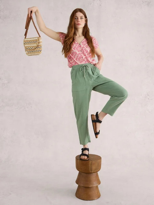 Elle Hose aus Leinenmischung - Mid Green - 38/R Bild 1