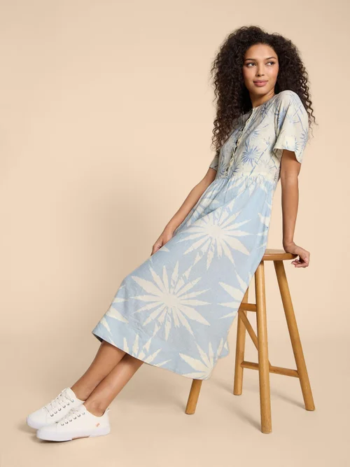 Pip Midikleid aus Leinenmischung - Blue Pr - 38 Bild 1