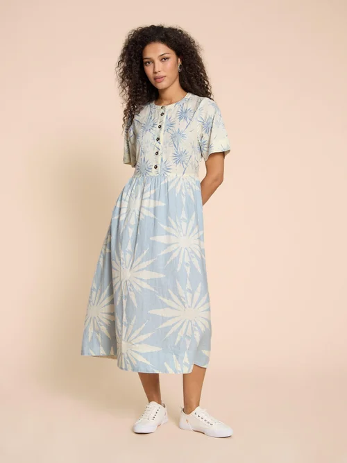 Pip Midikleid aus Leinenmischung - Blue Pr - 38 Bild 2