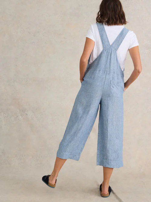 Viola Latzhose aus Leinen - Chamb Blue - 38/R Bild 4