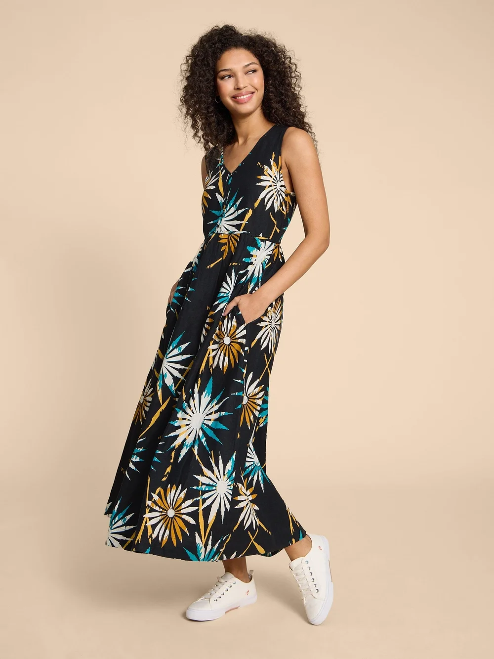 Gigi Maxikleid aus Leinenmischung - Blk Pr - 38/R Bild 1
