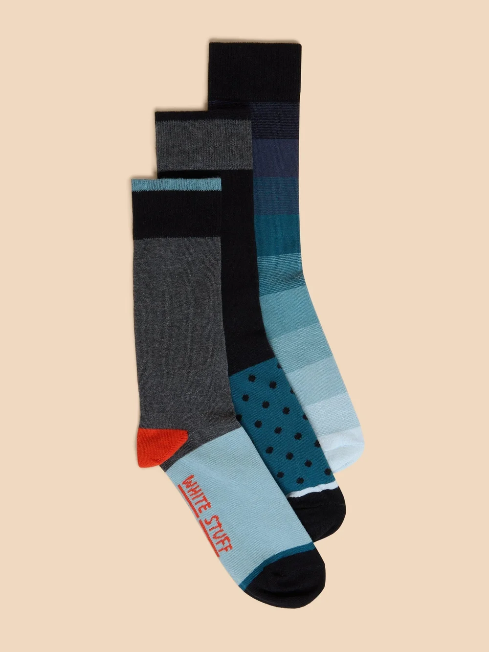 Dreierpack Socken in Ombre-Optik - Blk Mlt - 44-46 Bild 1