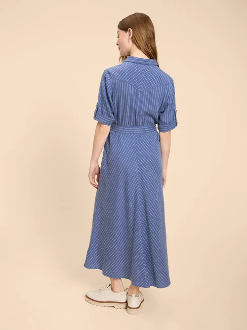 Beth Blusenkleid aus Leinenmischung - Blue Mlt - 48 Bild 4