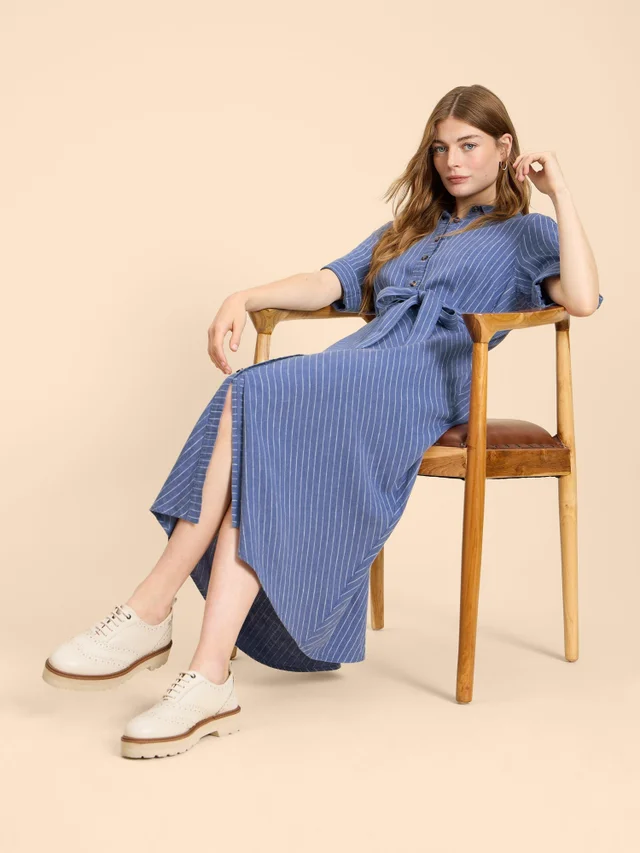 Beth Blusenkleid aus Leinenmischung