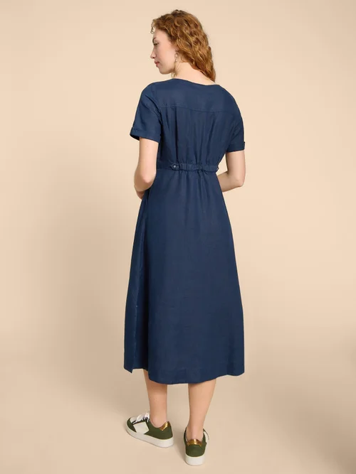 Ivy Midikleid aus Leinen - Dark Navy - 34/R Bild 4