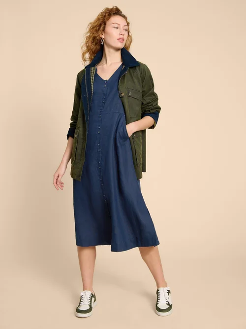 Ivy Midikleid aus Leinen - Dark Navy - 34/R Bild 2