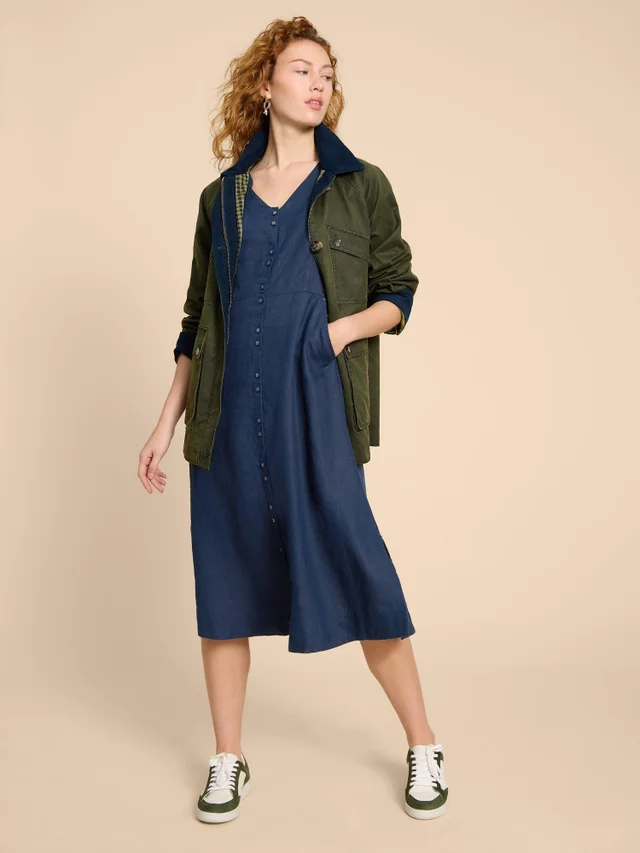 Ivy Midikleid aus Leinen