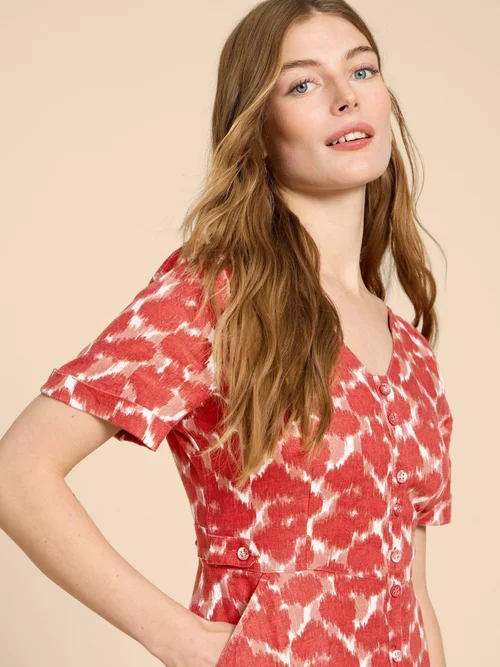 Ivy Midikleid aus Leinen - Red Pr - 38/R Bild 3