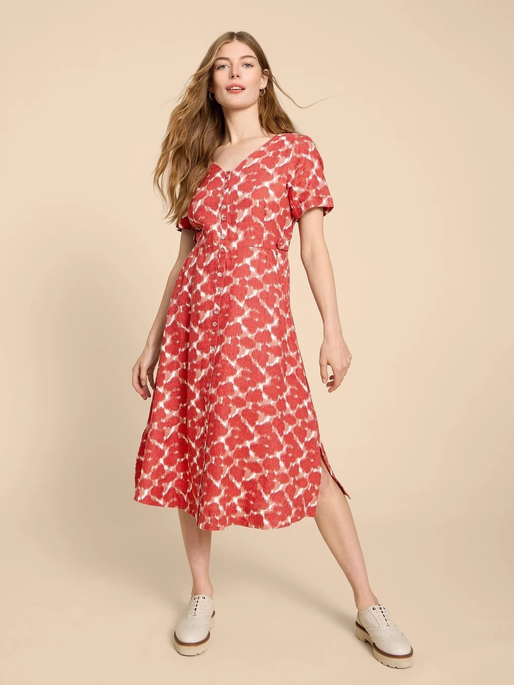Ivy Midikleid aus Leinen - Red Pr - 38/R Bild 1