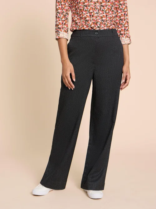 Belle Tweedhose mit weitem Bein - Blk Mlt - 38/R Bild 3