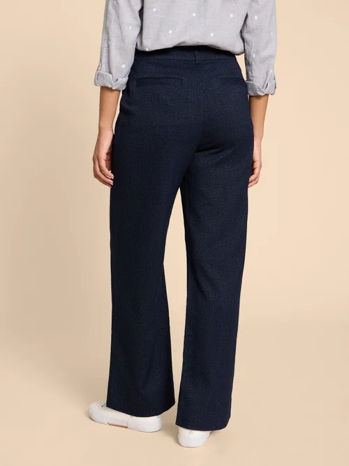 Belle Tweedhose mit weitem Bein - Navy Multi - 38/R Bild 4