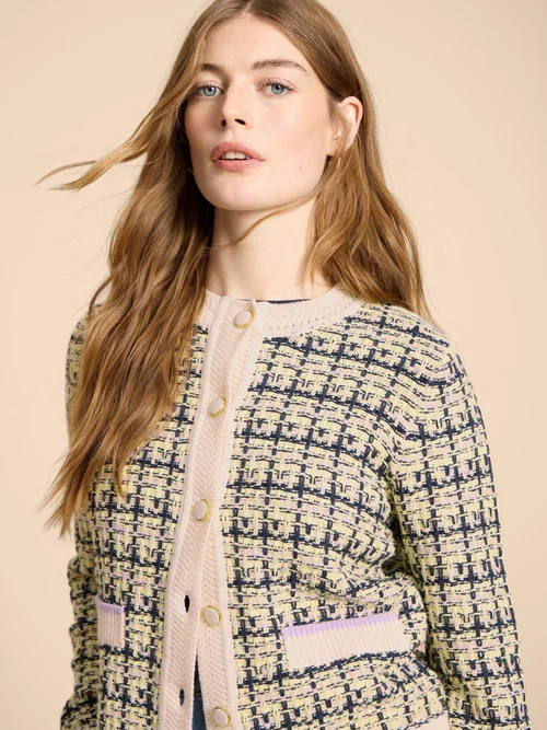 Kelly Strickjacke mit Bouclé-Struktur - White Mlt - 38 Bild 3