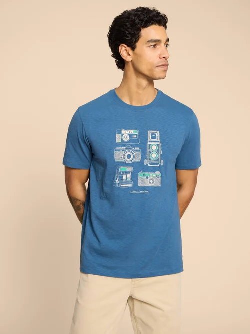 T-Shirt mit Kameramotiv - Blue Pr - L Bild 2