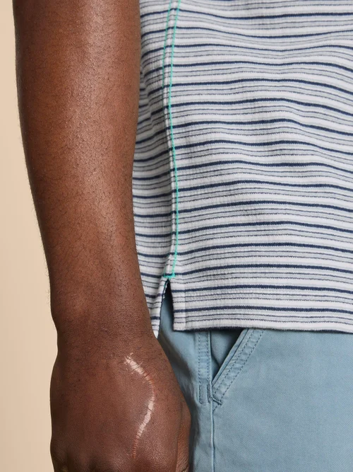 Grange Gestreiftes Polohemd - White Mlt - S Bild 2