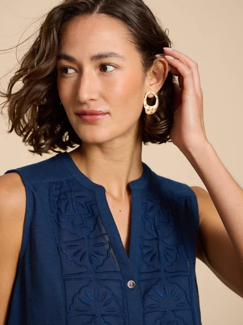 Tulip Ärmellose Jerseybluse - Fr Navy - 38 Bild 3