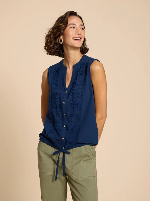 Tulip Ärmellose Jerseybluse - Fr Navy - 38 Bild 1