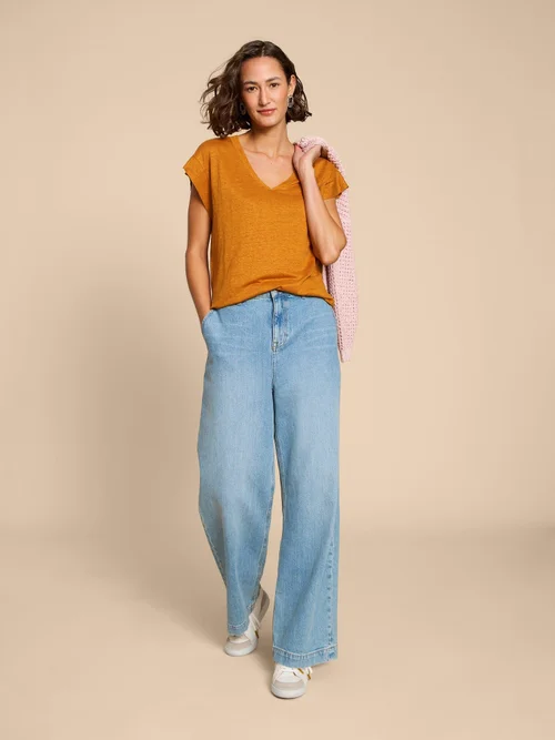 T-Shirt aus Leinen - Mid Orange - 38 Bild 2