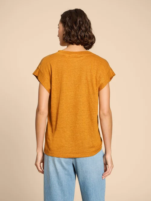 T-Shirt aus Leinen - Mid Orange - 38 Bild 4