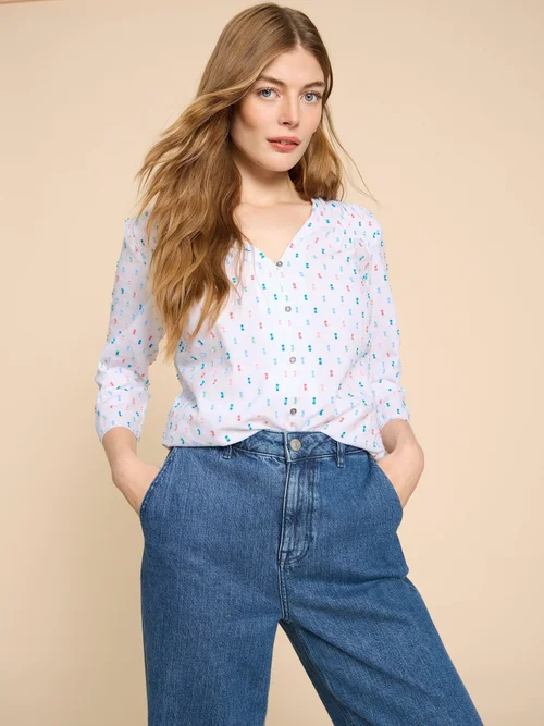 Rae Bluse aus Bio-Baumwolle - Ivory Mlt - 38 Bild 1