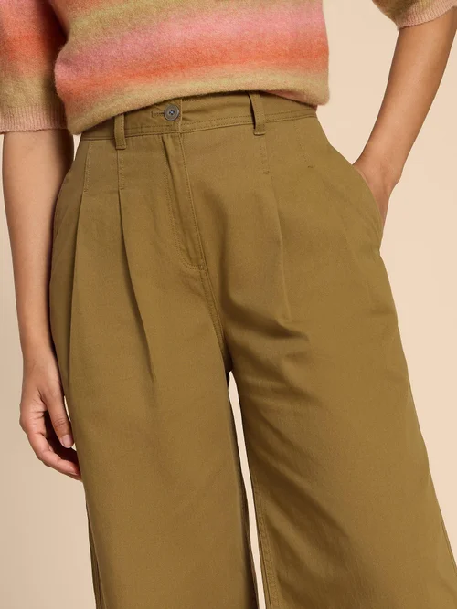 Samira Knöchellange Hose mit weitem Bein - Khaki Grn - 38/R Bild 3