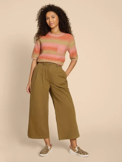 Samira Knöchellange Hose mit weitem Bein - Khaki Grn - 38/R Bild 2