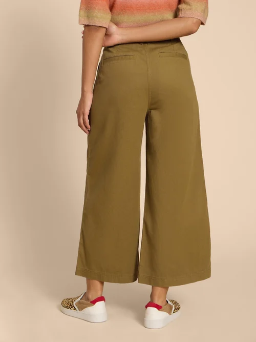 Samira Knöchellange Hose mit weitem Bein - Khaki Grn - 38/R Bild 4