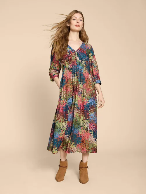 Lucy Midikleid aus LENZING™ ECOVERO™ Viskose - Pink Pr - 38/R Bild 1