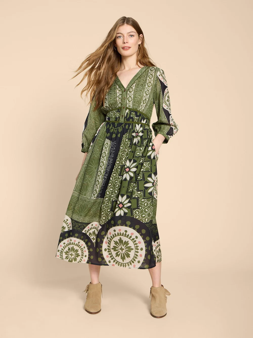 Jenna Midikleid - Green Pr - 38 Bild 1