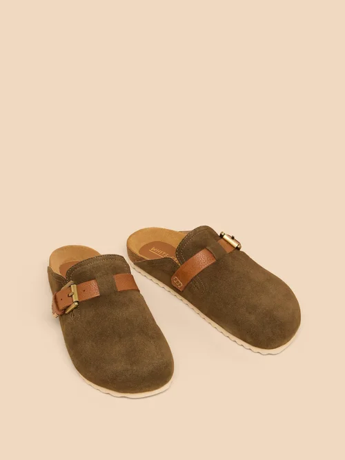 Hausschuhe aus Wildleder - Khaki Grn - 36 Bild 3