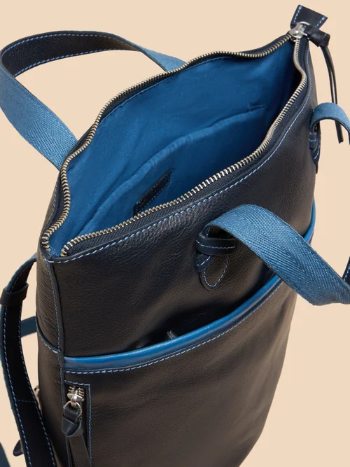 Variable Lederhandtasche und Rucksack - Dark Navy - EINHEITSGRÖSSE Bild 3