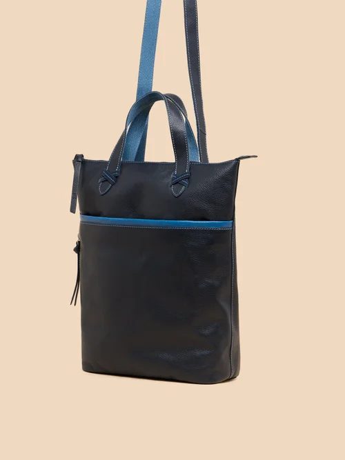 Variable Lederhandtasche und Rucksack - Dark Navy - EINHEITSGRÖSSE Bild 2