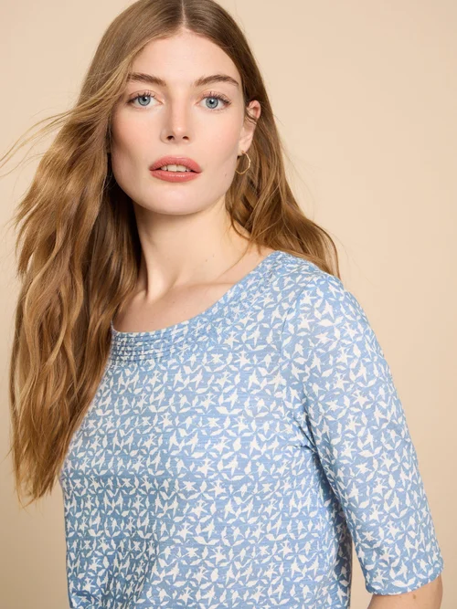 Weaver Jersey-T-Shirt - Blue Pr - 38 Bild 3