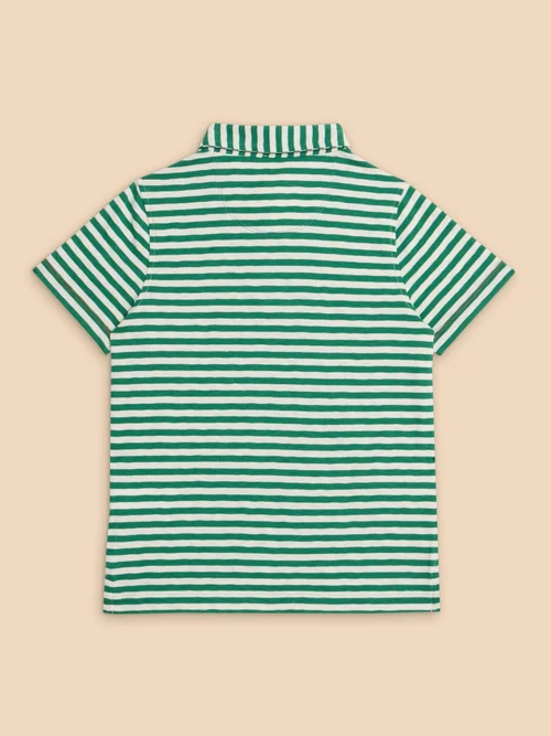 Gestreiftes Polohemd mit Surfermotiv - Mid Green - 3-4 Bild 3