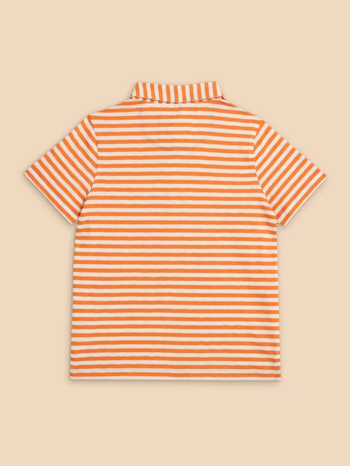 Gestreiftes Polohemd mit Surfermotiv - Mid Orange - 3-4 Bild 3