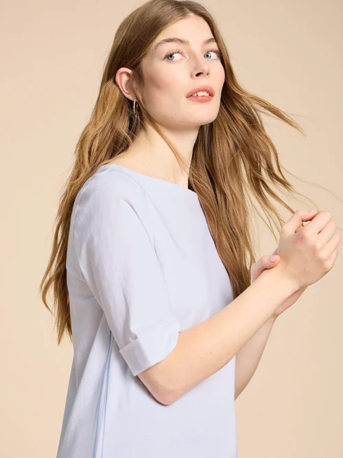 Sydney T-Shirt mit U-Boot-Ausschnitt - Bril White - 38 Bild 3