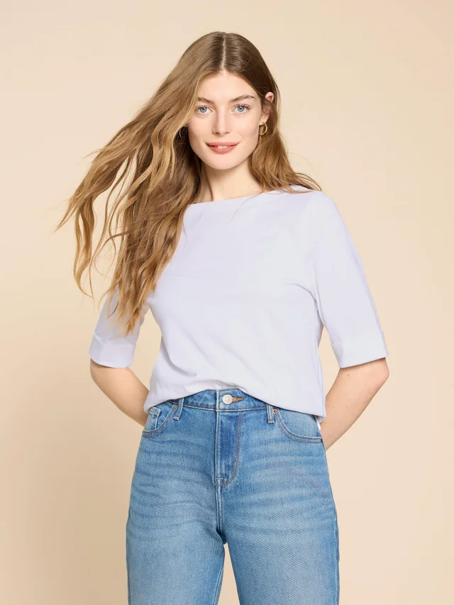 Sydney T-Shirt mit U-Boot-Ausschnitt