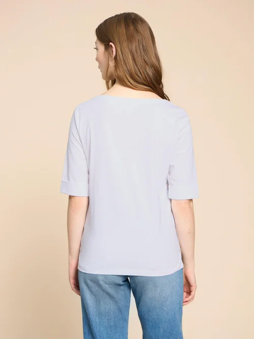 Sydney T-Shirt mit U-Boot-Ausschnitt - Bril White - 38 Bild 4