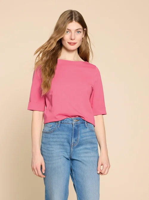 Sydney T-Shirt mit U-Boot-Ausschnitt - Brt Pink - 38 Bild 1