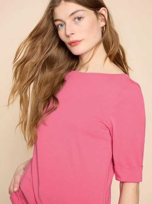 Sydney T-Shirt mit U-Boot-Ausschnitt - Brt Pink - 38 Bild 3