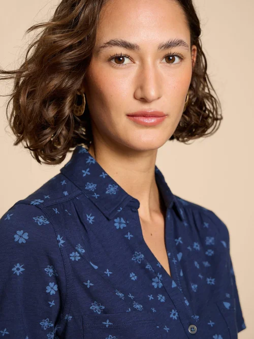 Penny Jerseybluse mit Taschen - Navy Pr - 38 Bild 3