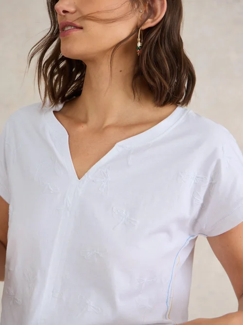 Nelly Besticktes T-Shirt - Bril White - 38/R Bild 3