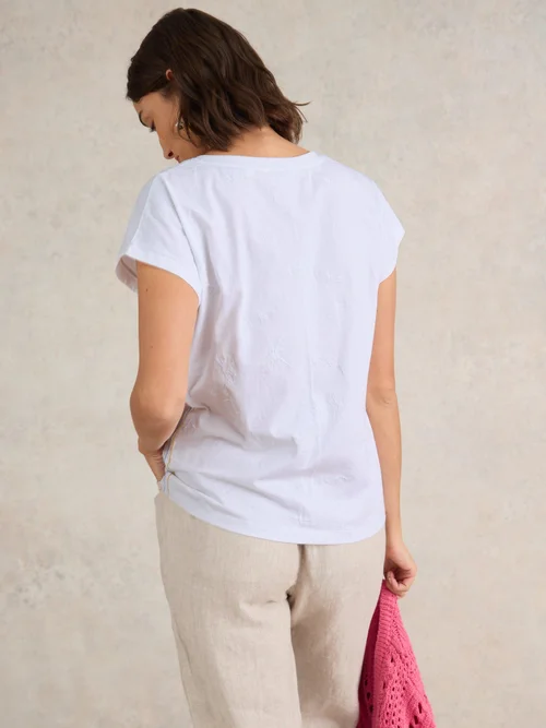 Nelly Besticktes T-Shirt - Bril White - 38/R Bild 4