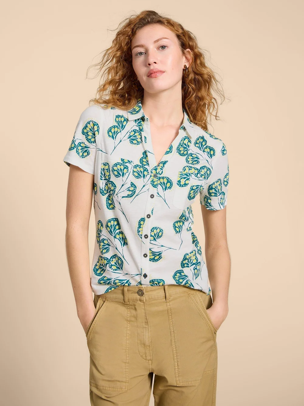 Penny Jerseybluse mit Taschen - Ivory Pr - 38/R Bild 1