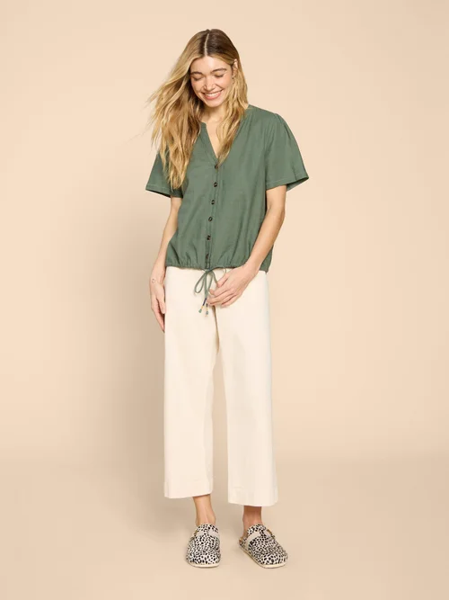 Ferne Bluse aus Leinenmischung - Khaki Grn - 38 Bild 2