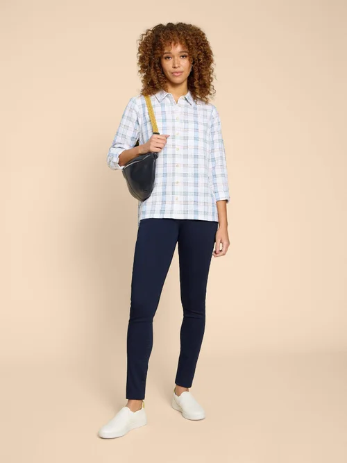 Sophie Karierte Bluse aus Bio-Baumwolle - Ivory Mlt - 38 Bild 2