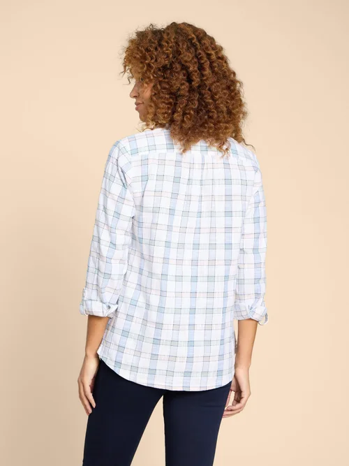 Sophie Karierte Bluse aus Bio-Baumwolle - Ivory Mlt - 38 Bild 4