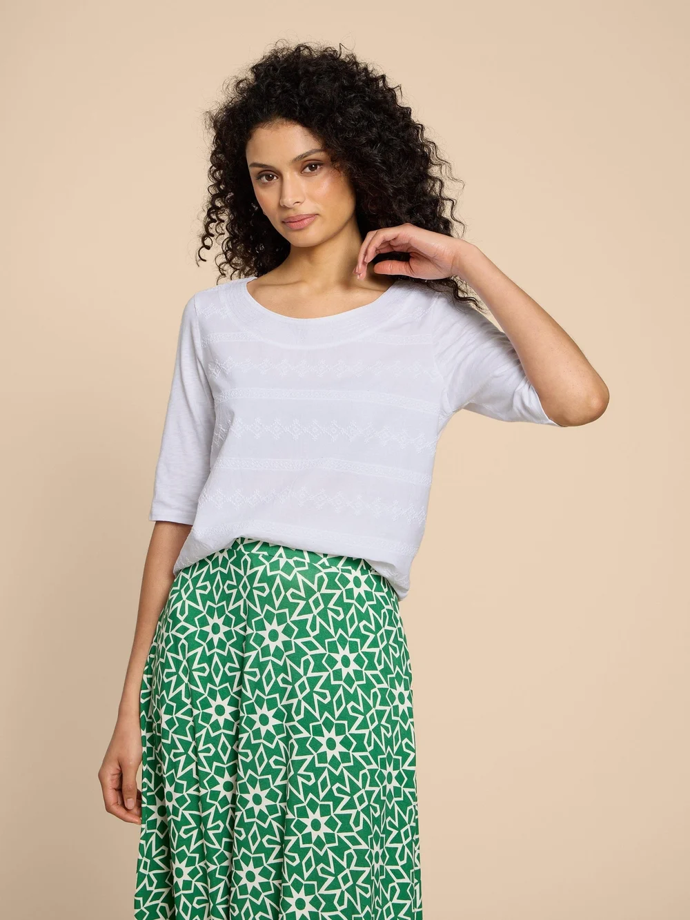 Weaver Besticktes Top - Bril White - 48 Bild 1