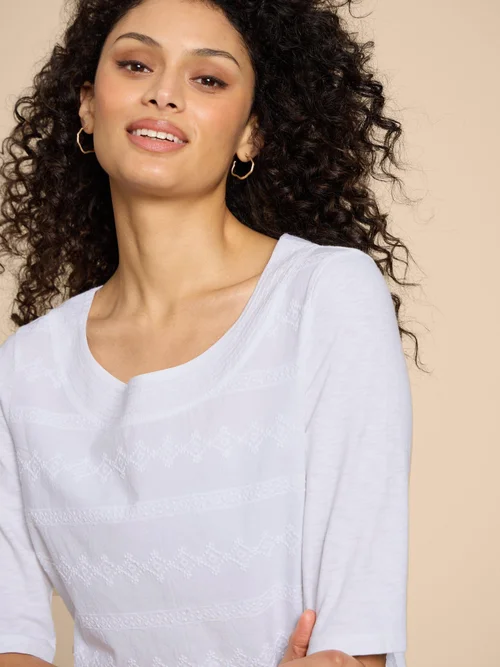 Weaver Besticktes Top - Bril White - 48 Bild 3